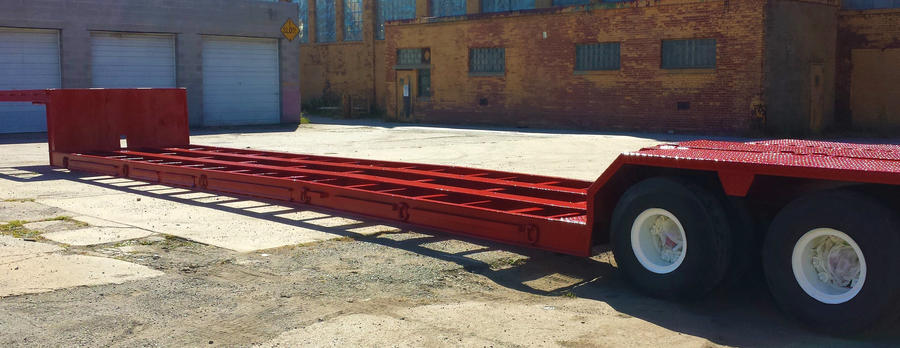 Stretched 60' Lowboy Trailer Blast and Paint
